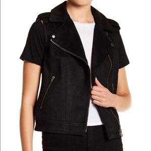 Philosophy Black Faux Suede Moto Vest